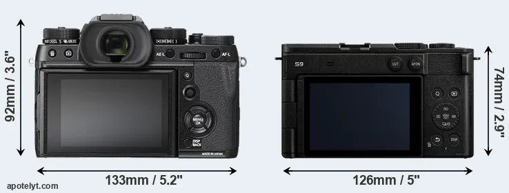 Comparison X-T2 or S9 rear