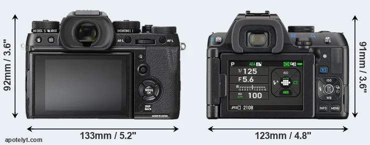Comparison X-T2 or K-S2 rear