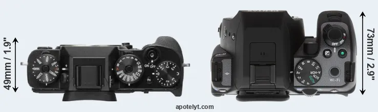 Compare X-T2 versus K-S2 top