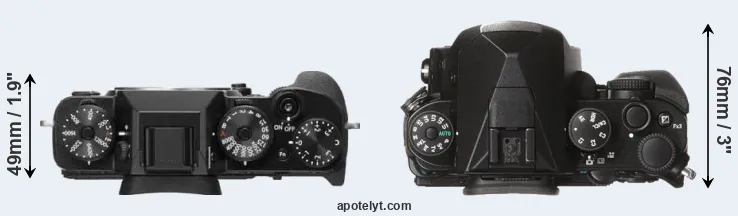 Compare X-T2 versus KP top
