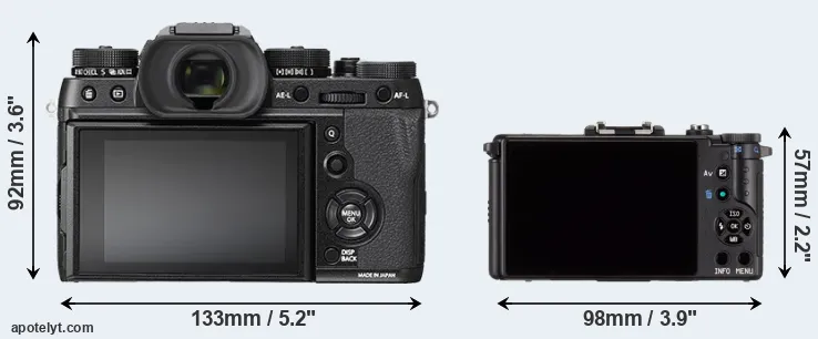Comparison X-T2 or Pentax Q rear
