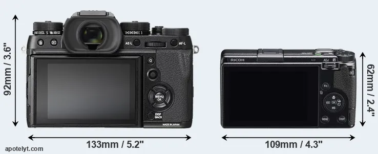 Comparison X-T2 or GR IIIx rear