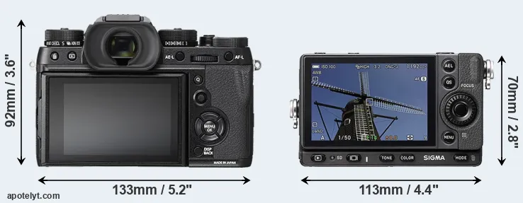 Comparison X-T2 or fp rear