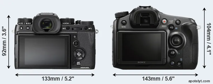 Comparison X-T2 or A68 rear