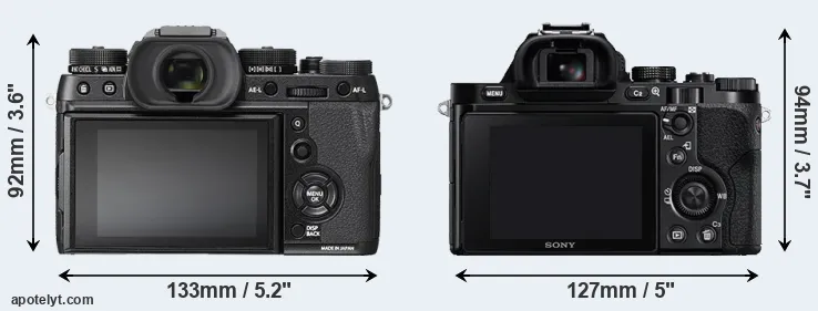 Comparison X-T2 or A7 rear