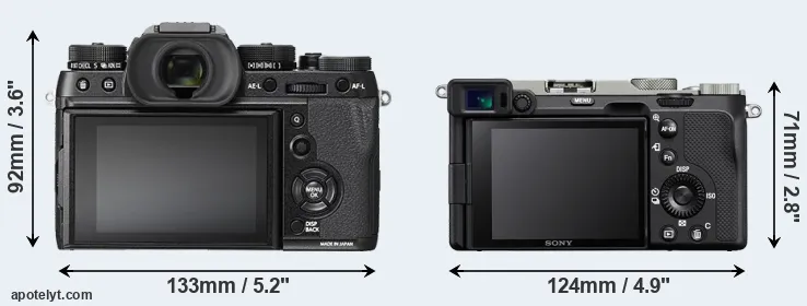 Comparison X-T2 or A7C rear