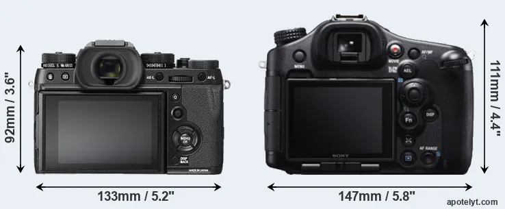 Comparison X-T2 or A99 rear