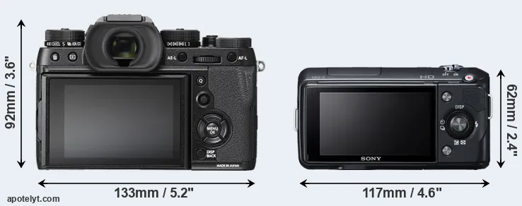 Comparison X-T2 or NEX-3 rear