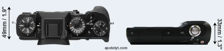 Compare X-T2 versus NEX-3 top