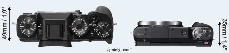 Compare X-T2 versus NEX-3N top