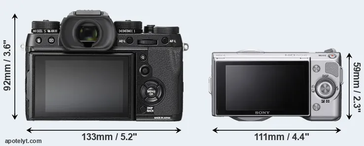 Comparison X-T2 or NEX-5 rear