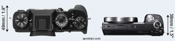 Compare X-T2 versus NEX-5N top