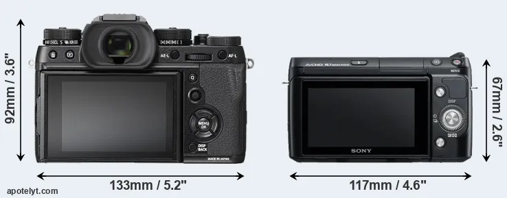 Comparison X-T2 or NEX-F3 rear