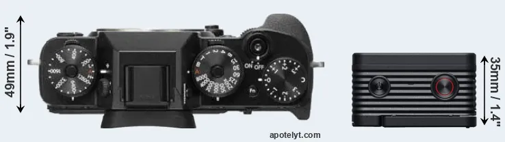 Compare X-T2 versus RX0 II top