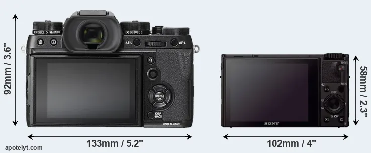 Comparison X-T2 or RX100 III rear