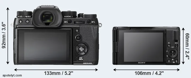 Comparison X-T2 or ZV-1 II rear
