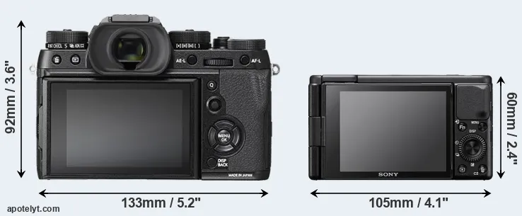 Comparison X-T2 or ZV-1 rear