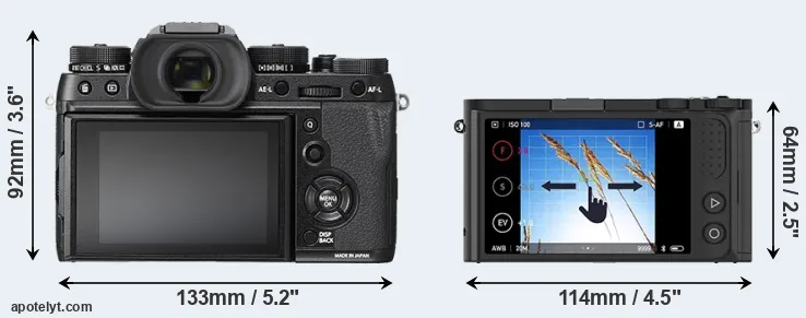 Comparison X-T2 or M1 rear