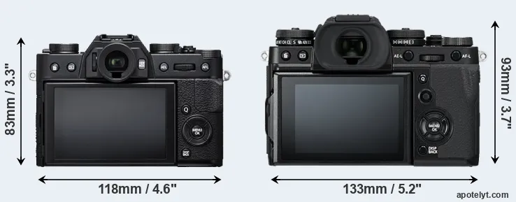 Comparison X-T20 or X-T3 rear