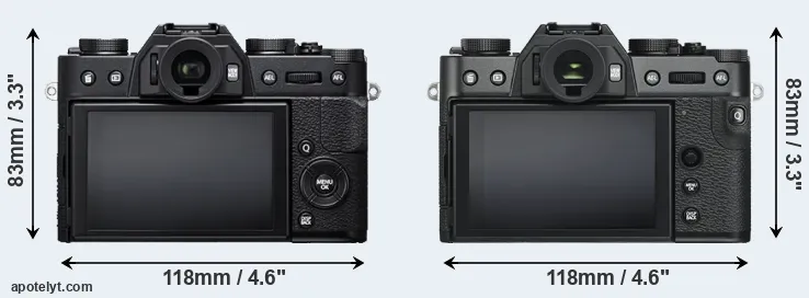 Comparison X-T20 or X-T30 rear