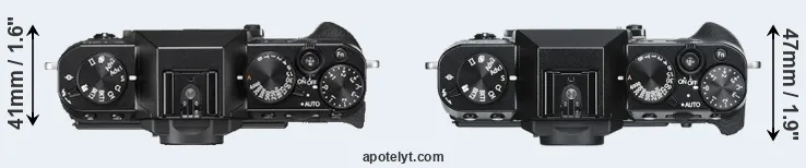 Compare X-T20 versus X-T30 top