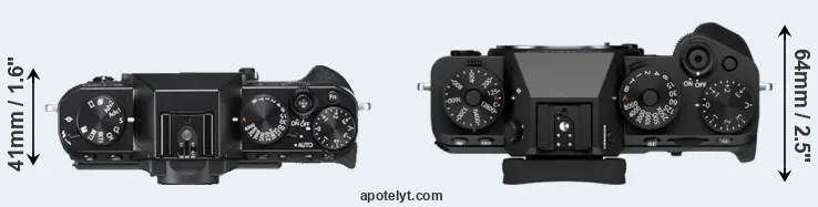 Compare X-T20 versus X-T5 top