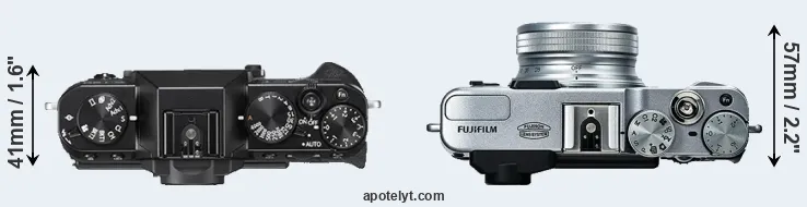 Compare X-T20 versus X20 top