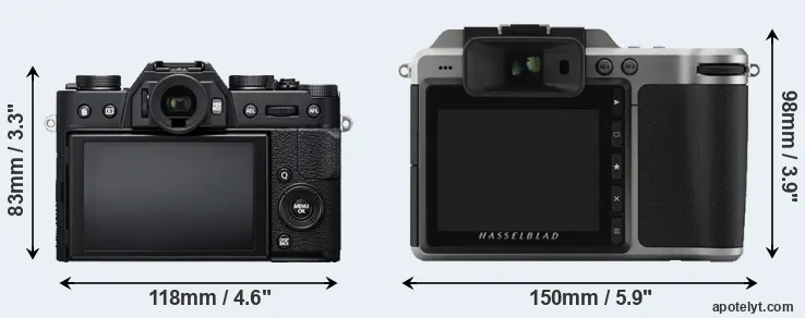 Comparison X-T20 or X1D rear