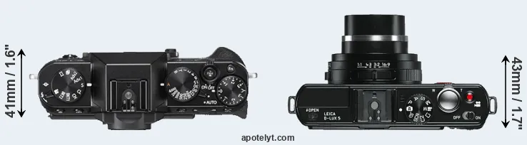 Compare X-T20 versus D-LUX 5 top