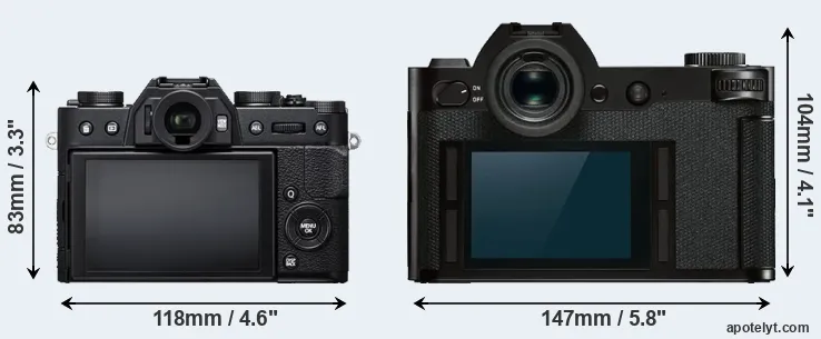Comparison X-T20 or Leica SL rear