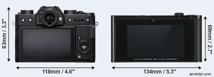 Comparison X-T20 or TL rear