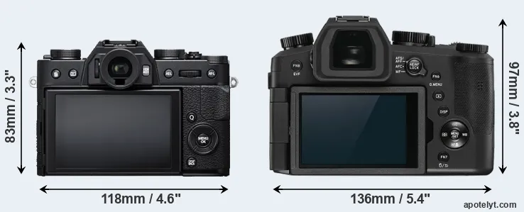 Comparison X-T20 or V-LUX 5 rear
