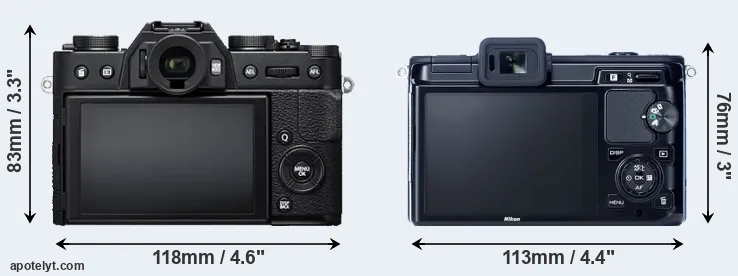 Comparison X-T20 or V1 rear