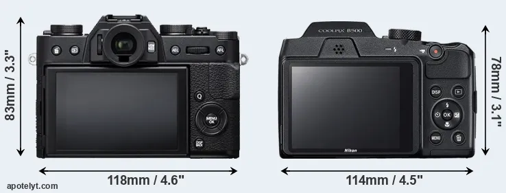 Comparison X-T20 or B500 rear