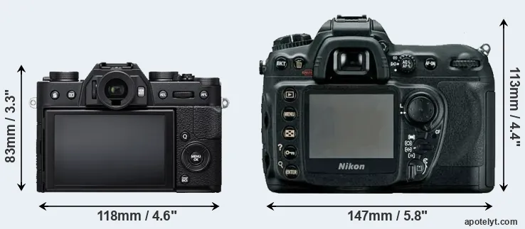 Comparison X-T20 or D200 rear
