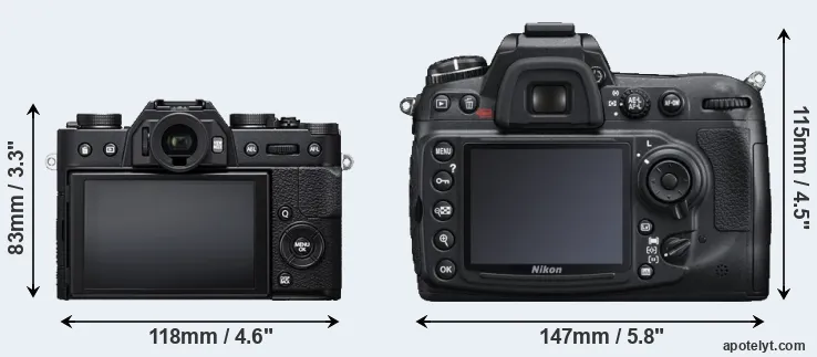 Comparison X-T20 or D300S rear