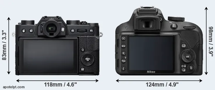 Comparison X-T20 or D3300 rear