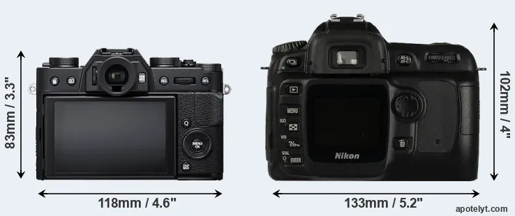 Comparison X-T20 or D50 rear