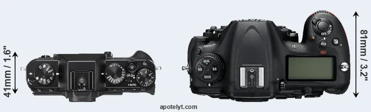 Compare X-T20 versus D500 top