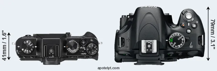 Compare X-T20 versus D5100 top