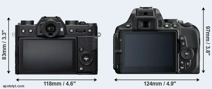 Comparison X-T20 or D5600 rear