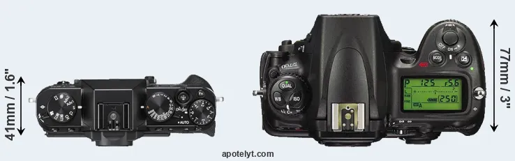 Compare X-T20 versus D700 top