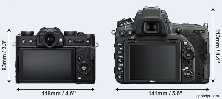 Comparison X-T20 or D750 rear