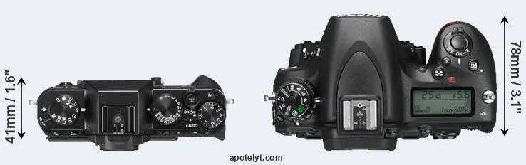 Compare X-T20 versus D750 top