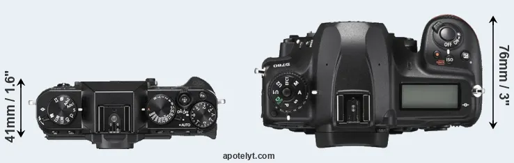 Compare X-T20 versus D780 top