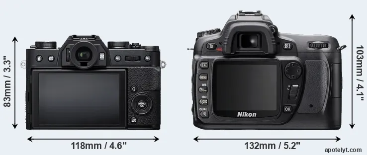 Comparison X-T20 or D80 rear