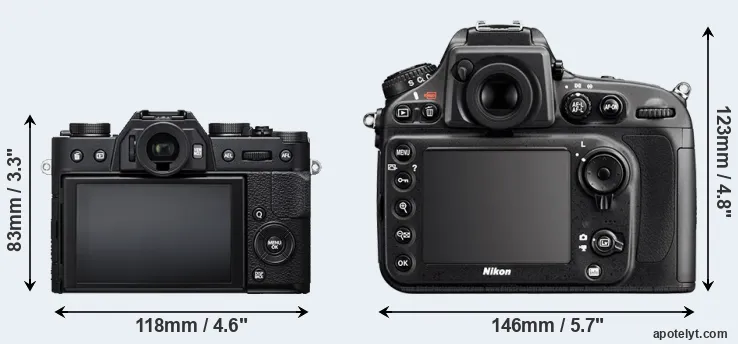 Comparison X-T20 or D800 rear