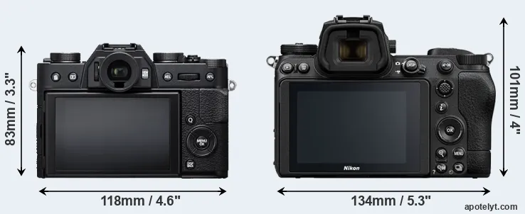 Comparison X-T20 or Z6 II rear