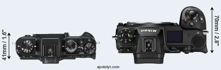 Compare X-T20 versus Z6 II top