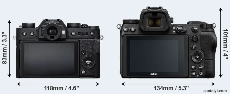 Comparison X-T20 or Z6 rear
